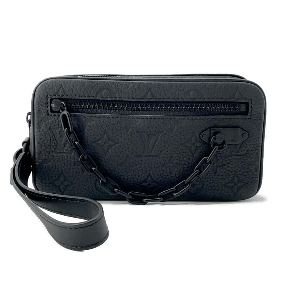 Louis Vuitton Monogram Empreinte Pochette Volga Shoulder Bag Black